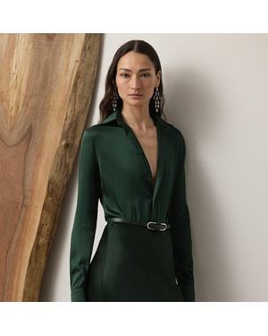 Ralph Lauren Chemise Cameron Straight Fit En Soie - Vert