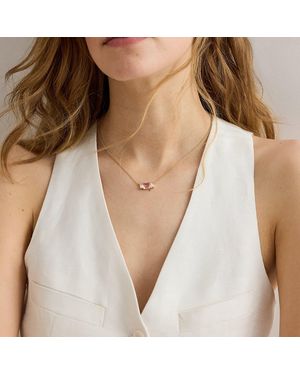 Ralph Lauren Plated Stone Pendant Necklace - White