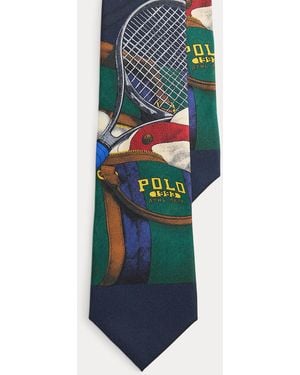Polo Ralph Lauren Tennis-Print Silk Tie - Blue