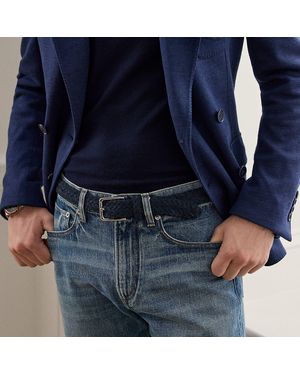 Ralph Lauren Braided Calf-Suede Belt - Blue