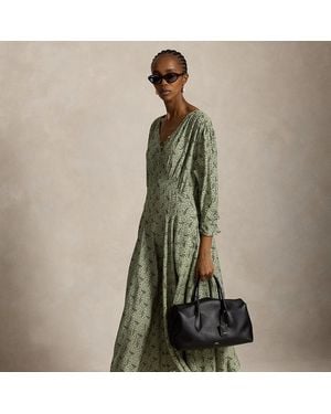 Polo Ralph Lauren Paisley Crepe Smocked Dress - Green