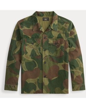 RRL Camo Poplin Overshirt - Green