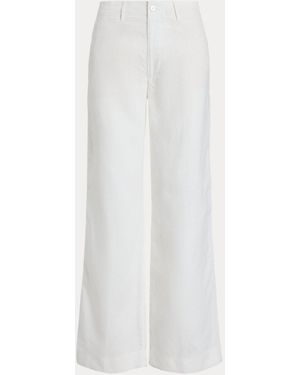 Polo Ralph Lauren Linen Wide-Leg Trouser - White