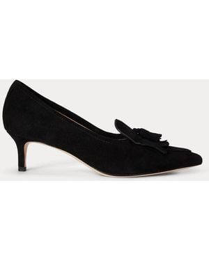 Ralph Lauren Adrienne Suede Kiltie Pump - Black