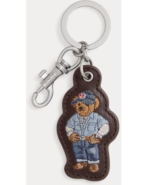Polo Ralph Lauren Polo Bear Leather Key Fob - Blue