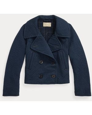 RRL Ralph Lauren Quilted Jersey Cropped Peacoat - Blue