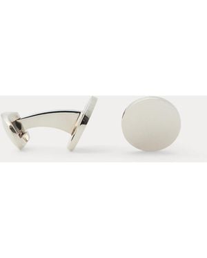 Ralph Lauren Sterling Round Cuff Links - White