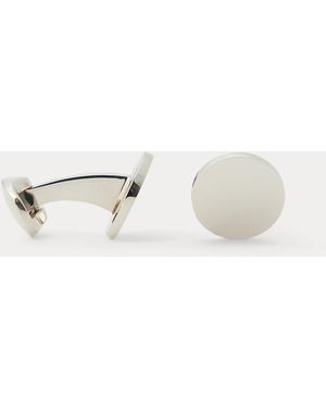 Ralph Lauren Sterling Round Cuff Links - White