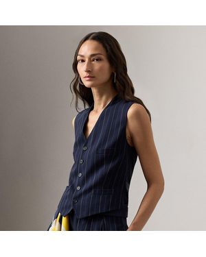 Ralph Lauren Jaiden Striped Wool Waistcoat - Blue