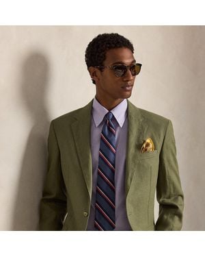 Polo Ralph Lauren Custom Fit Striped Pinpoint Oxford Shirt - Purple