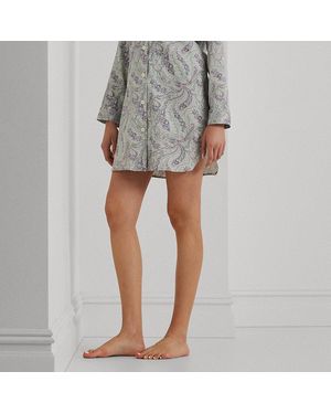 Ralph Lauren Camicia da notte in rasatello - Grigio