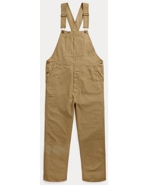 RRL Salopette Rayée En Lin Et Coton - Vert