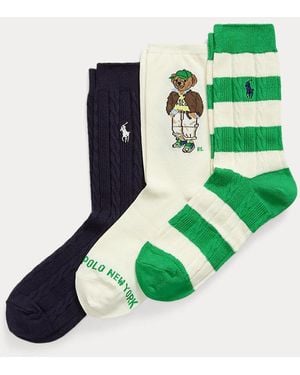 Polo Ralph Lauren Polo Bear Crew Sock 3-Pack Gift Set - Green