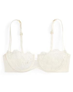 Ralph Lauren Reggiseno a balconcino in raso e pizzo - Bianco