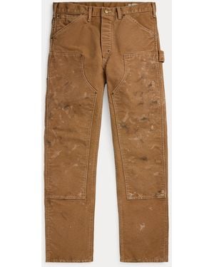 RRL Engineer Fit Distressed Carpenter Pant - Brown