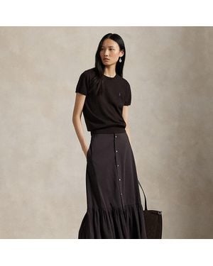 Polo Ralph Lauren Baumwoll-Seiden-Rock Mit Rüschensaum - Schwarz