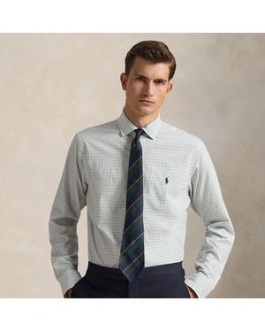 Ralph Lauren Classic Fit Plaid Stretch Poplin Shirt - Gray