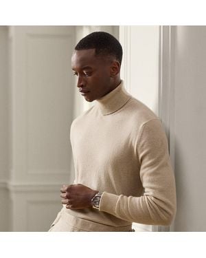 Ralph Lauren Cashmere Roll Neck Jumper - Natural