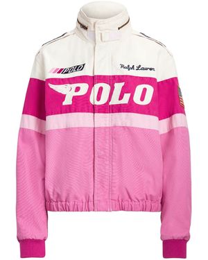 Ralph Lauren Pink Pony Cotton Canvas Bomber Jacket