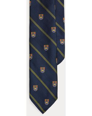 Ralph Lauren Striped Silk Club Tie - Blue