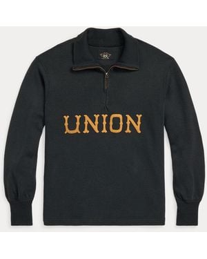 RRL Pullover in jersey con applicazioni - Nero