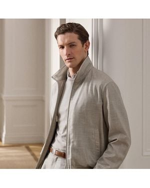 Ralph Lauren Felton Cashmere-Silk Flight Jacket - Grey