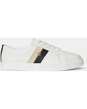 Ralph Lauren Color-Block-Sneaker Janson Ii Aus Leder - Weiß