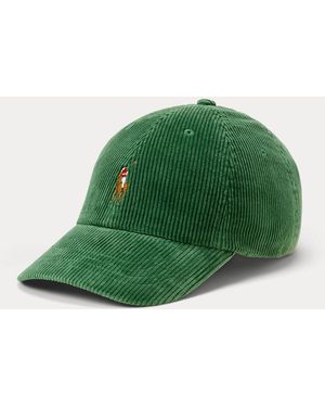 Polo Ralph Lauren Casquette De Baseball En Velours Côtelé - Vert