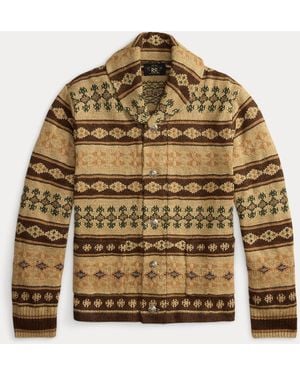 RRL Jacquard-Knit Linen-Blend Cardigan - Multicolour