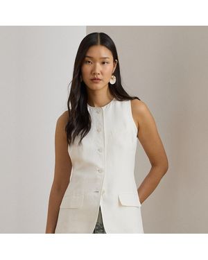Ralph Lauren Linen-Blend Sleeveless Shirt - Natural