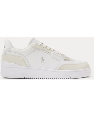 Polo Ralph Lauren Open Masters Leather-Suede Trainer - White