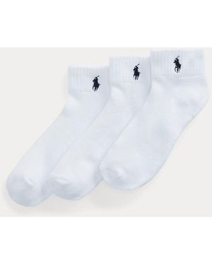 Polo Ralph Lauren Half-Cushioned Sport Ankle Sock 3-Pack - White