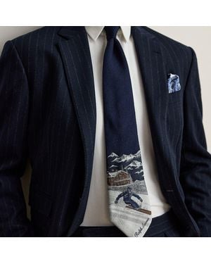 Ralph Lauren Skier Wool-Silk Tie - Blue