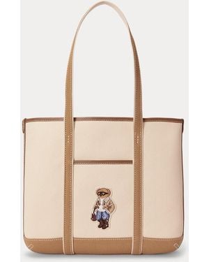 Polo Ralph Lauren Bolso Tote Shopper Pequeño Con Polo Bear - Neutro