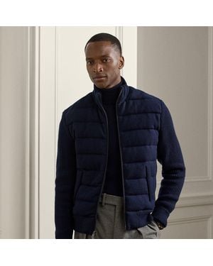 Ralph Lauren Cashmere-Blend Hybrid Down Jumper - Blue