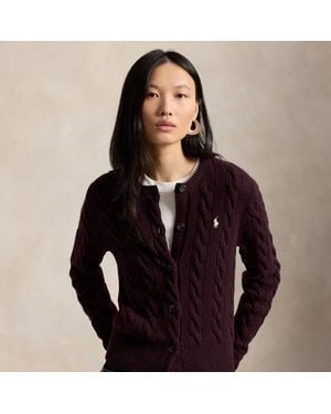 Ralph Lauren Cable-Knit Wool-Cashmere Cardigan - Black