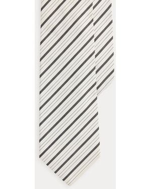 Ralph Lauren Striped Cotton Tie - White