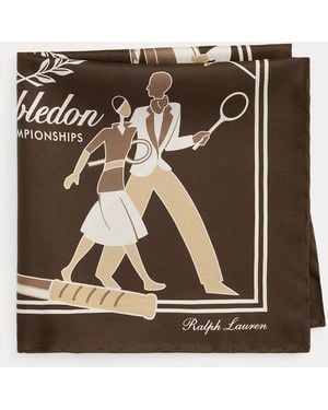 Ralph Lauren Wimbledon Silk Pocket Square - Brown