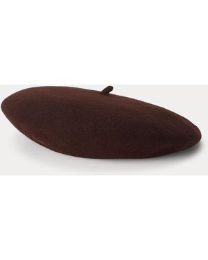 Ralph Lauren Felted Wool Beret - Brown