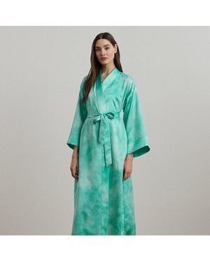 Ralph Lauren Vestaglia in raso con stampa délavé - Verde