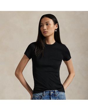 Polo Ralph Lauren Rib-knit Cotton Tee - Black