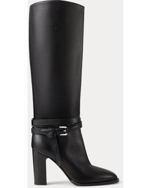 Ralph Lauren Donnely 90 Mm Calfskin Boot - Black
