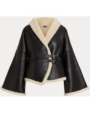Polo Ralph Lauren Veste Portefeuille En Peau Lainée - Noir