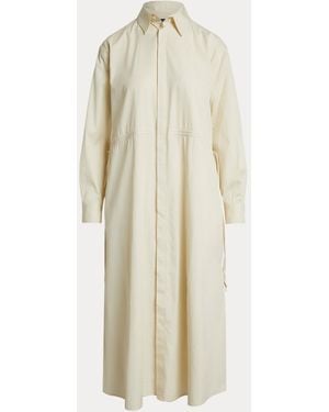 Polo Ralph Lauren Cotton Drawcord Shirtdress - Natural