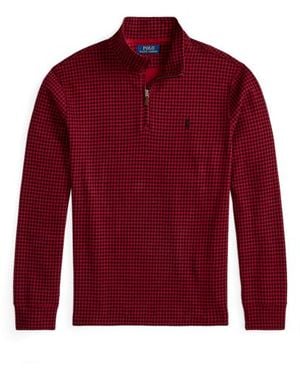 Polo Ralph Lauren Pullover a coste con cerniera - Rosso
