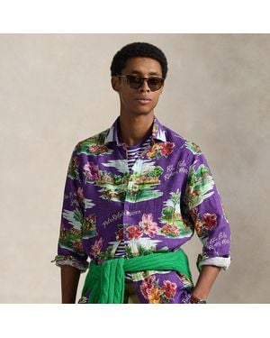 Polo Ralph Lauren Classic Fit Tropical-Print Linen Shirt - Multicolour