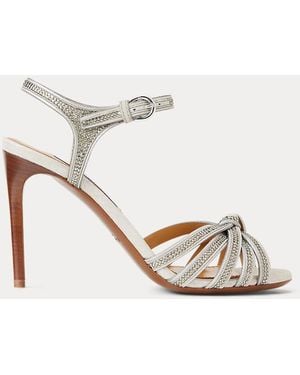 Ralph Lauren Sandali Kieran in camoscio 95 mm - Bianco