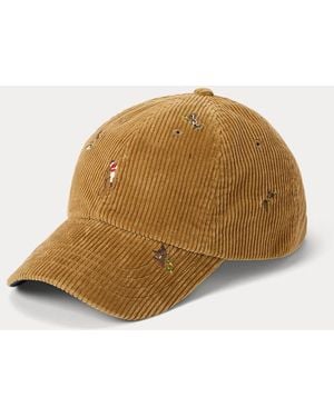 Polo Ralph Lauren Duck-Embroidered Corduroy Ball Cap - Brown