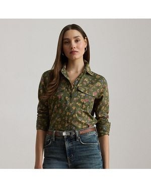 Ralph Lauren Ralph Lauren Classic Fit Floral Cotton Voile Shirt - Green