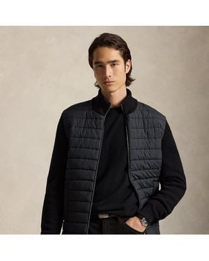 Ralph Lauren Hybrid Full-Zip Mockneck Sweater - Black